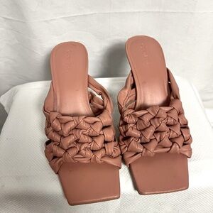 Open Edit Knotted Detail mules in dusty rose 7 M